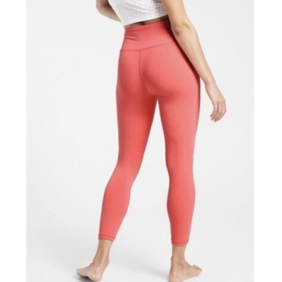 NWT Athleta Coral Petal Pink Transcend 7/8 Tight Leggings Yoga Wicking Dance - Picture 4 of 7